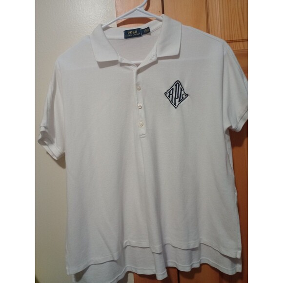 Polo Ralph Lauren SP Polo White Logo Letting Rare Womens - Picture 12 of 12